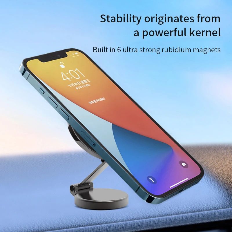 Soporte magnético fuerte para teléfono móvil para coche 360 °   Soporte Pegatina Trasera Giratorio Ajustable Magsafe para IPhone 15 Samsung Xiaomi Universal