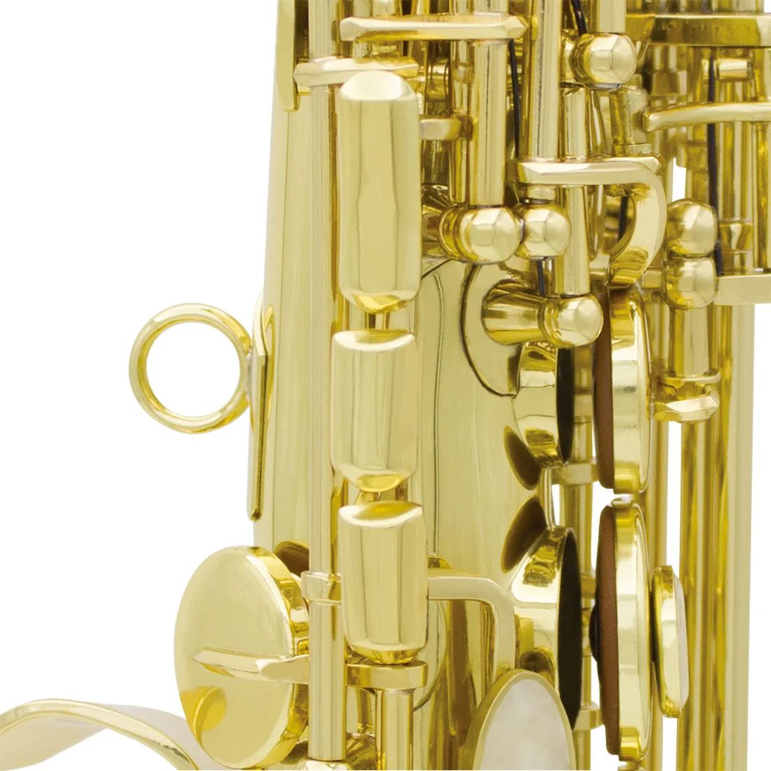 SLADE saxofón Soprano Bb cuerpo de latón saxofón recto instrumento de viento de madera de saxofón profesional con estuche piezas y accesorios de cañas