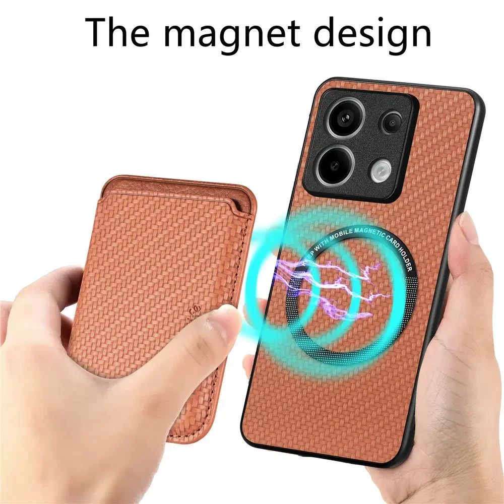 Funda de Cuero Desmontable 2 en 1 con Imán para Xiaomi Redmi Note 15 5G 4G, Funda con Ranuras para Tarjetas, Carcasa Trasera para Redmi Note 14 Pro Plus 13 14C