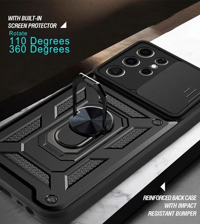 Funda protectora para parachoques de lente de cámara deslizante para Samsung Galaxy S24 S23 S22 S21 Ultra S20 Plus A53 A54 S20 FE Note 20 S23 FE