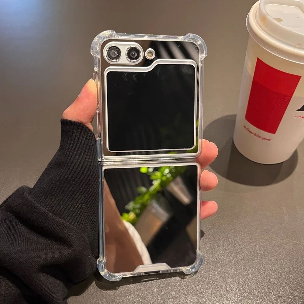 Funda rígida con espejo de maquillaje a la moda para Samsung Galaxy Z Flip 6 5 4 3 7, funda ultrafina a prueba de golpes para Samsung Z Flip6