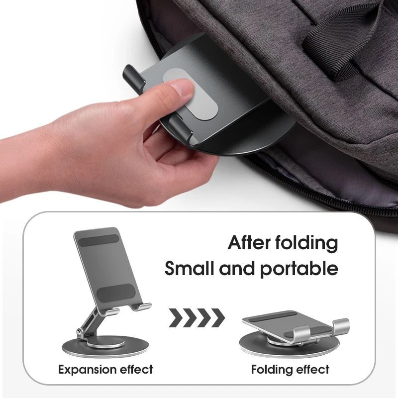 Soporte giratorio para teléfono móvil, soporte de Metal de aluminio para teléfono, soporte Universal plegable para tableta y teléfono de escritorio, alta calidad, 1/2 Uds.