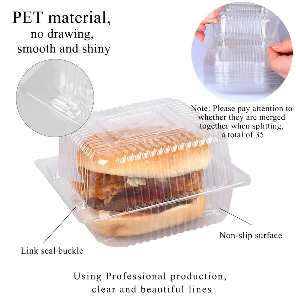 100 Uds. Tazas de postre multiusos con tapas contenedor de magdalenas reutilizable de 8oz caja de postre individual cuadrada transparente caja de almacenamiento de pasteles sellada