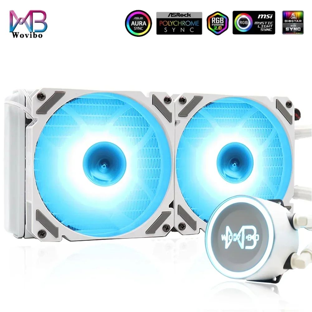 Enfriador de CPU de refrigeración por agua para ordenador ARGB 240mm PWM 4PIN 240mm Ventilador líquido para radiador Intel LGA 1200 115x1700 2011 AM4 AM5