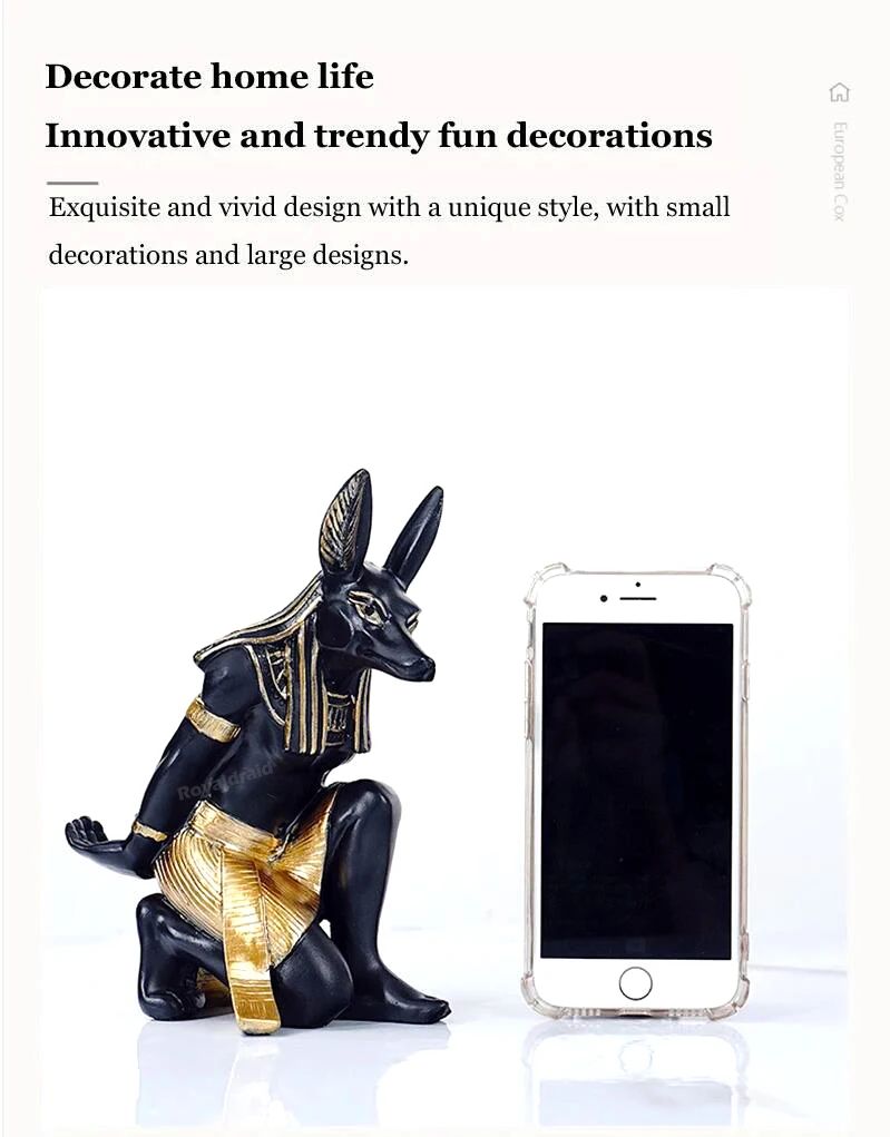 Soporte de resina para controlador de God Anubis de Egipto para PS4/PS5/XBOX/Switch, soporte para teléfono móvil, soporte de exhibición de escritorio, Gif de Navidad