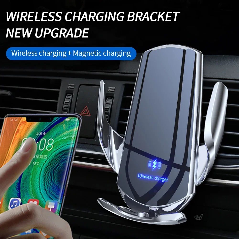 Cargador inalámbrico magnético para coche, soporte de teléfono para iPhone, Samsung, Xiaomi, inducción infrarroja, estación de carga rápida de 15W