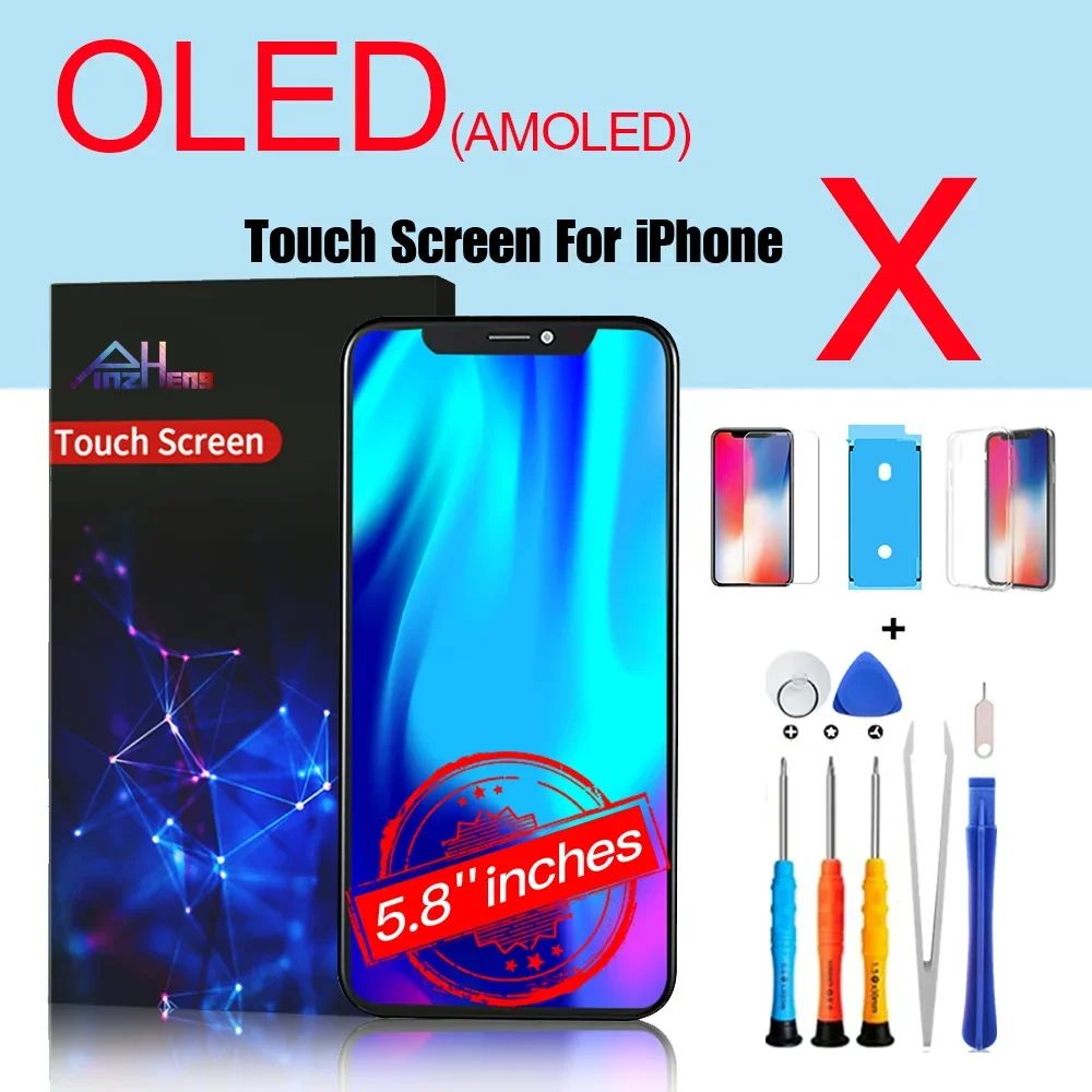 PINZHENG pantalla de alta calidad AMOLED INCELL LCD OLED OEM para iPhone 11 12 13 Mini Pro Max XS XR MAX reemplazo de pantalla con herramienta
