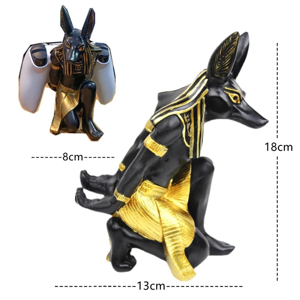 Soporte de resina para controlador de God Anubis de Egipto para PS4/PS5/XBOX/Switch, soporte para teléfono móvil, soporte de exhibición de escritorio, Gif de Navidad