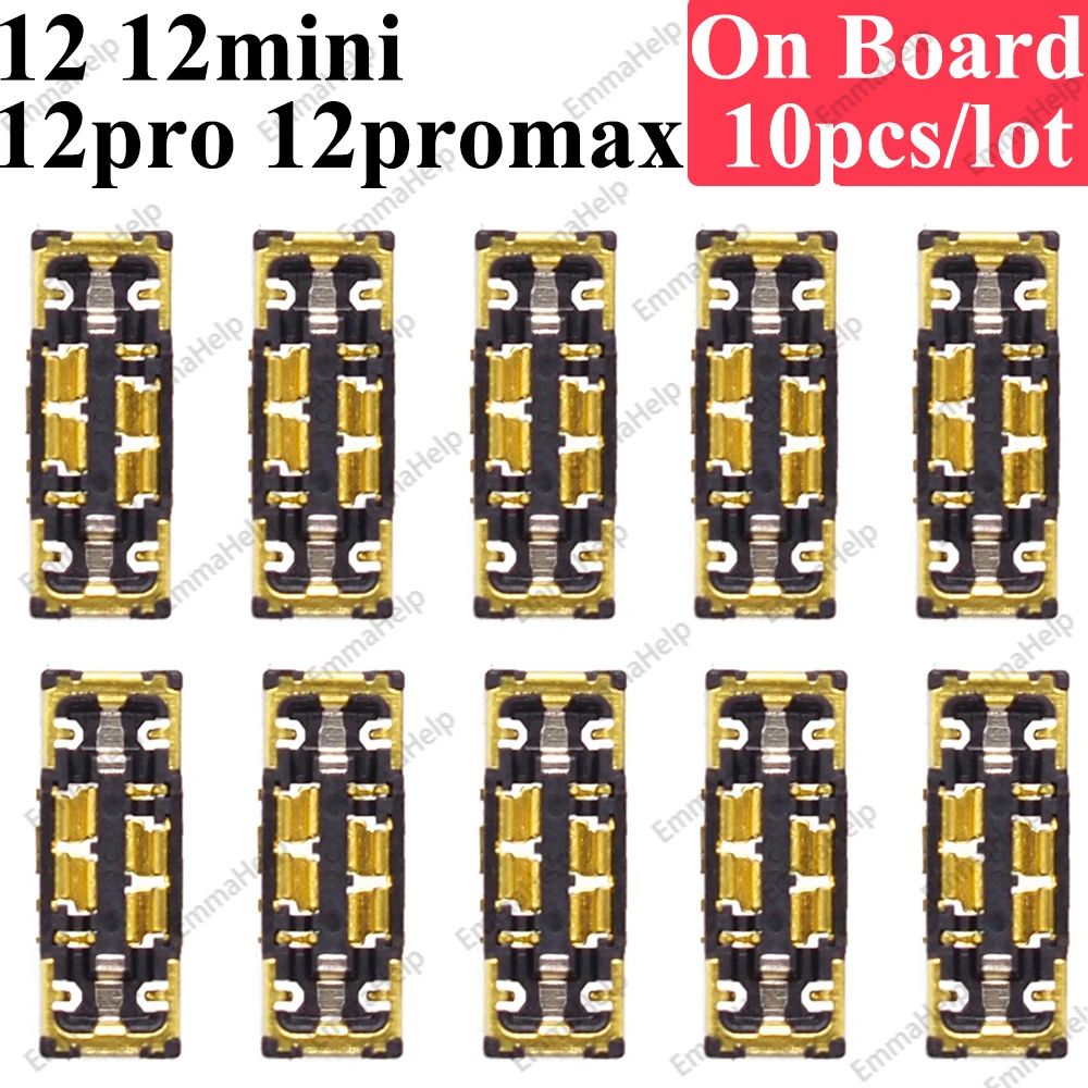 10 Uds batería FPC conector Flex Cable para iPhone 14 15 Plus 13 12 11 Pro Max 7 6S X XR 8 Plus Clip enchufe