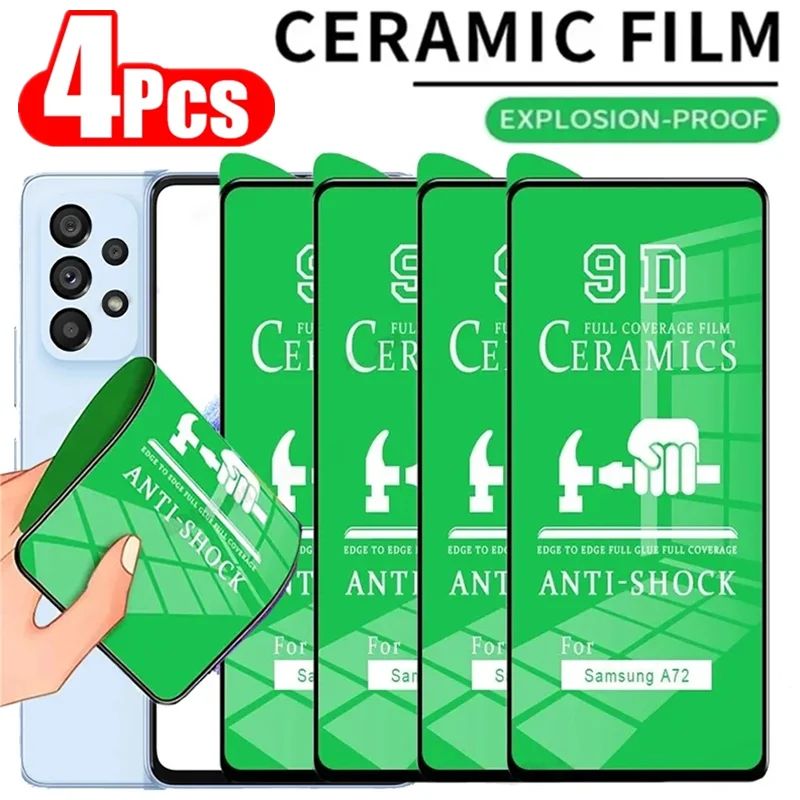 4 Uds película cerámica suave para Samsung Galaxy A54 A13 A53 A34 A14 A52 A12 A33 A23 A32 A24 A51 A52S A73 A72 A03 A50 Protector de pantalla