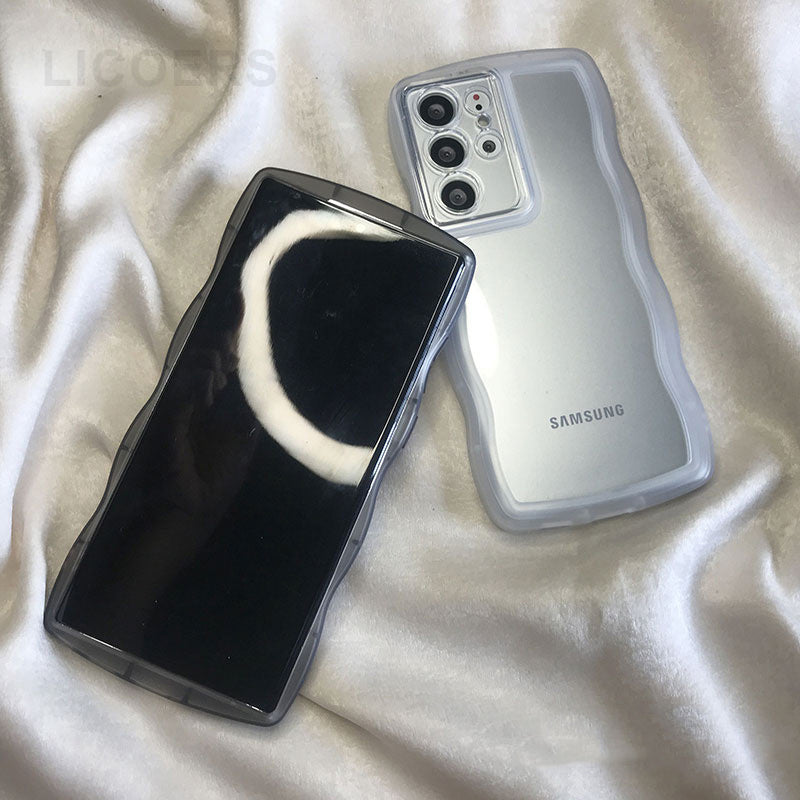 Funda para Samsung Galaxy S26 S25 S24 S23 Ultra S22 S21 S20 Plus FE, diseño de ondas rizadas, antigolpes, con protección completa para la cámara