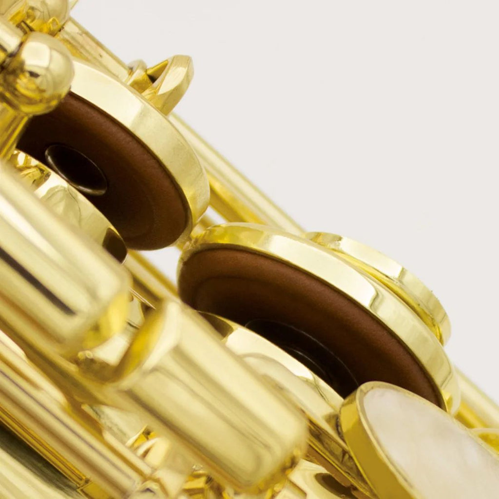 SLADE saxofón Soprano Bb cuerpo de latón saxofón recto instrumento de viento de madera de saxofón profesional con estuche piezas y accesorios de cañas