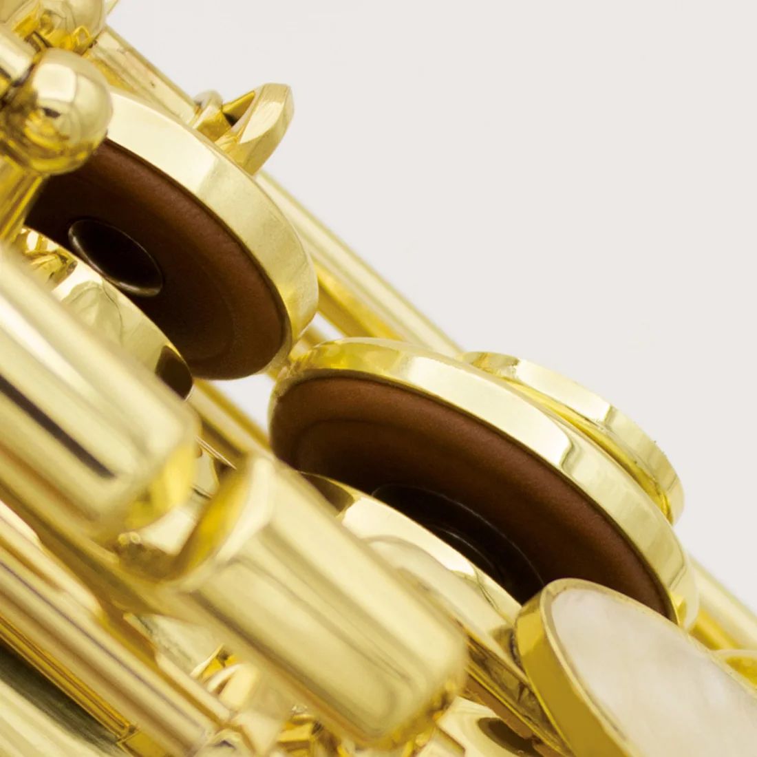 SLADE saxofón Soprano Bb cuerpo de latón saxofón recto instrumento de viento de madera de saxofón profesional con estuche piezas y accesorios de cañas