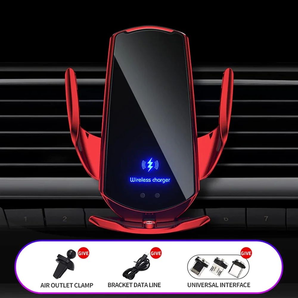 Cargador inalámbrico magnético para coche, soporte de teléfono para iPhone, Samsung, Xiaomi, inducción infrarroja, estación de carga rápida de 15W