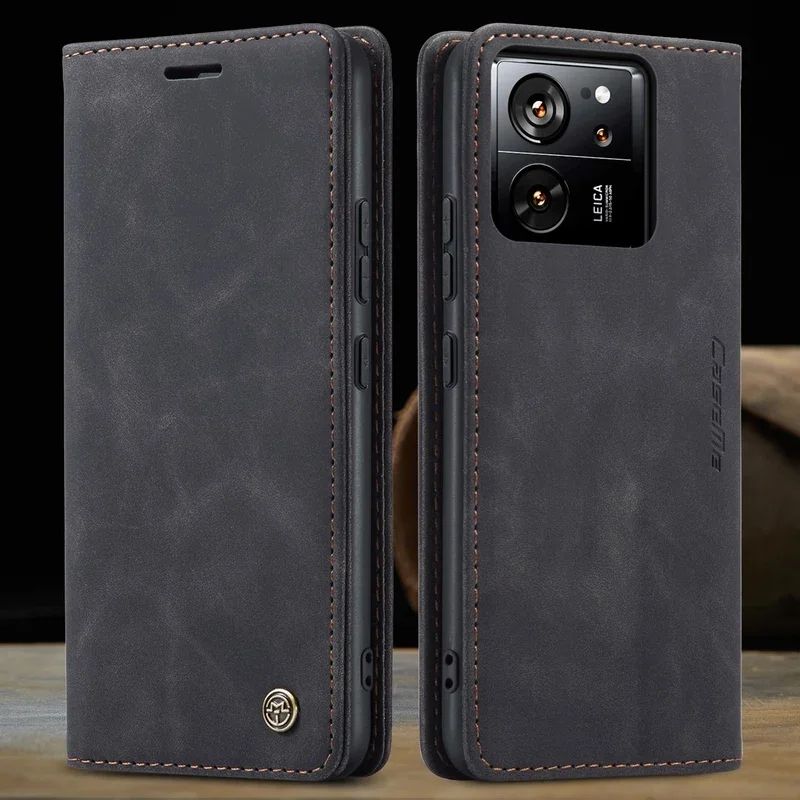 Funda de teléfono de cuero ligera de lujo para Xiaomi POCO X6 M6 X5 Pro C65 M5S F5 F3 X3 Redmi K70E K60 Ultra K50 40 funda de tarjeta con tapa tipo billetera