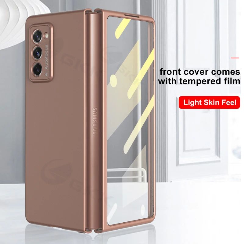 Funda de plástico ultrafina para Samsung Galaxy Z Fold 2, cubierta protectora de cristal mate para pantalla exterior para Samsung Z Fold2 5G