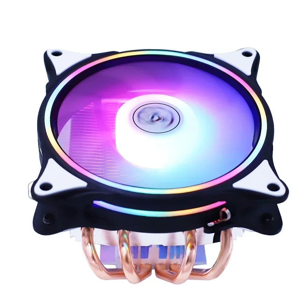 Enfriador de CPU, 4 tubos de disipación de calor, 120 mm, perfil bajo, 4 pines, LGA 115X 1200 1700 2011 X79 X99, AM4 AM5