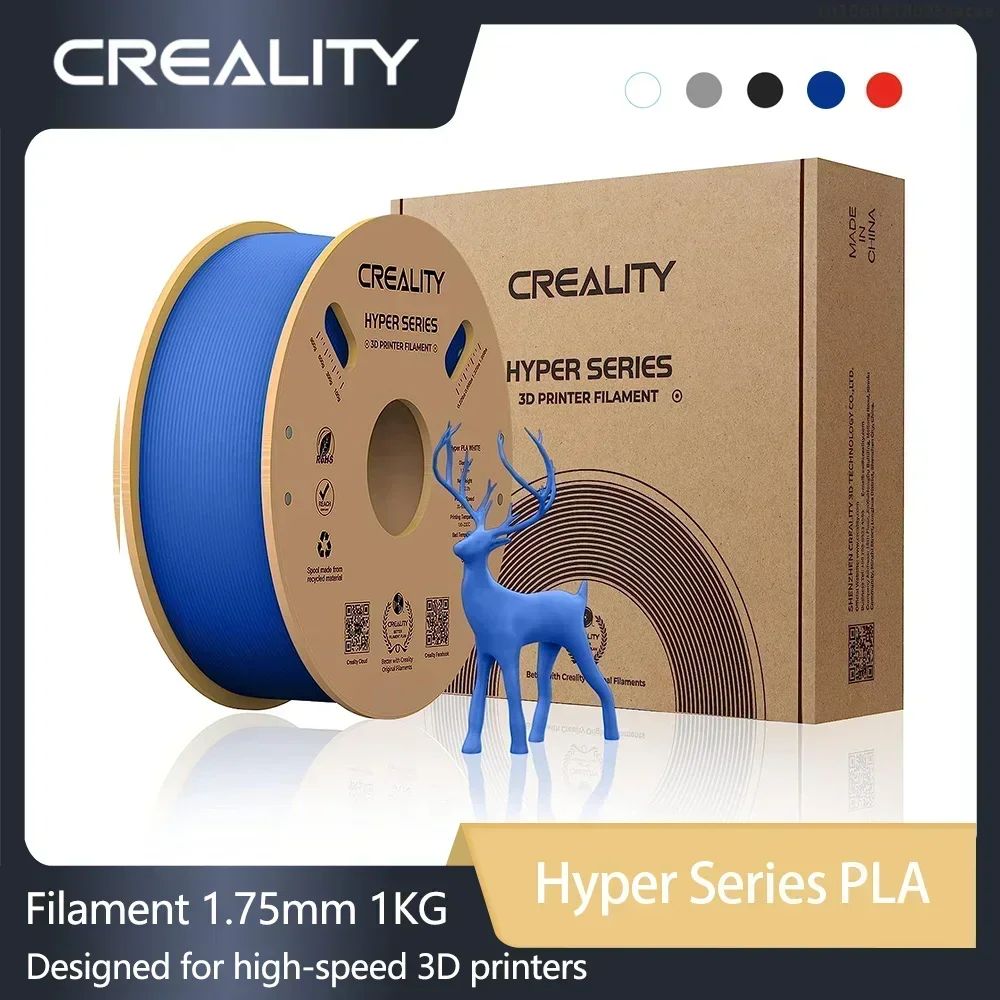 Filamento PLA Creality Hyper Series, 1KG, alta precisión, enfriamiento más rápido, mejor fluidez, resistencia a la humedad no tóxica para impresora 3DP