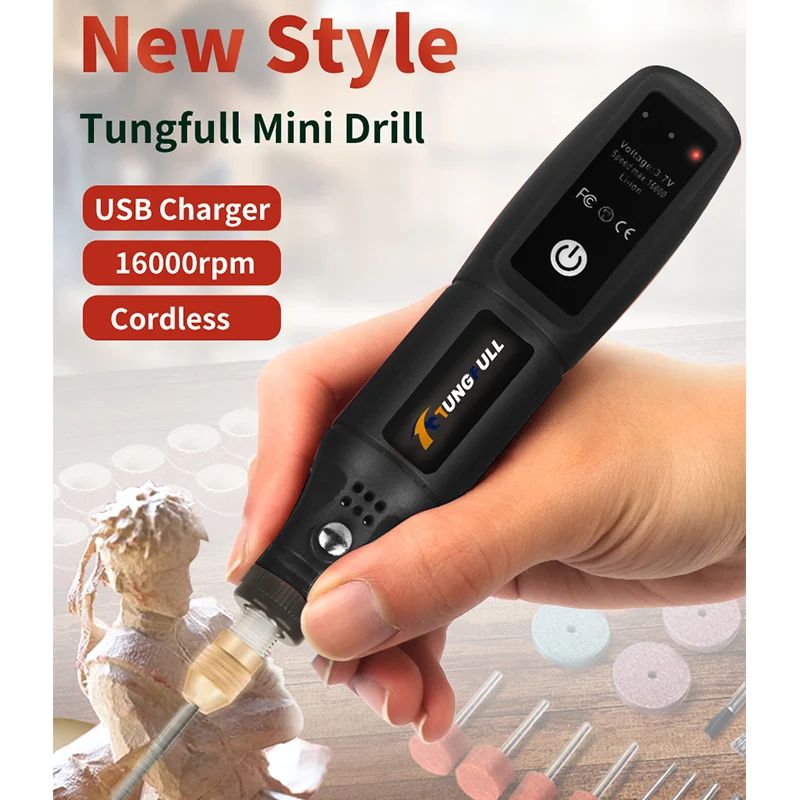 Herramienta de grabado USB, herramienta Dremel, taladro inalámbrico, herramienta rotativa, Mini taladro eléctrico inalámbrico, máquina pulidora recargable