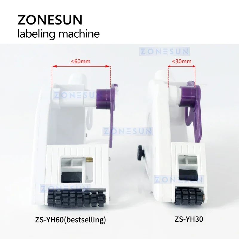 ZONESUN YH-60 Mano Manual Etiquetadora plana Máquina de embalaje para la etiqueta adhesiva de la tapa del cartón de la caja de la botella Manejar Etiqueta de precio Postor