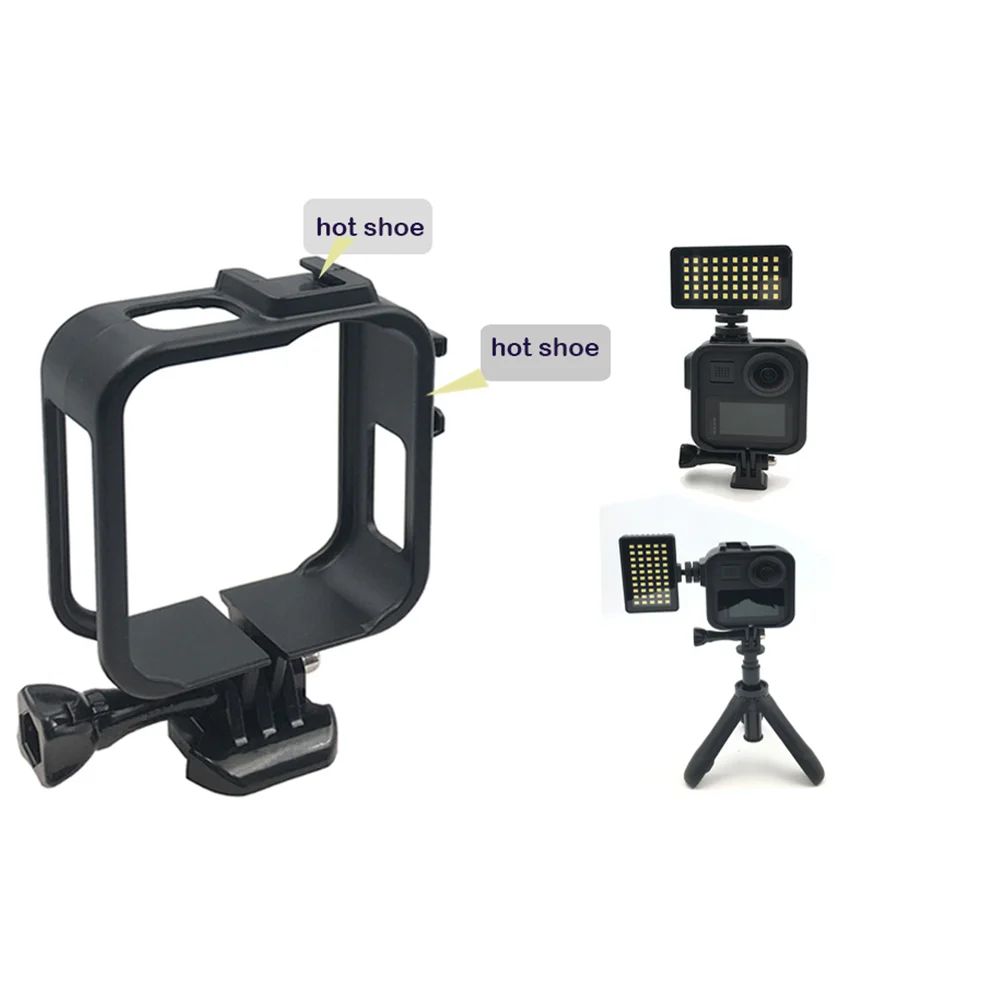Funda de marco Protector para cámara Gopro Max, bolsa de almacenamiento de película de vidrio templado, carcasa protectora, montaje