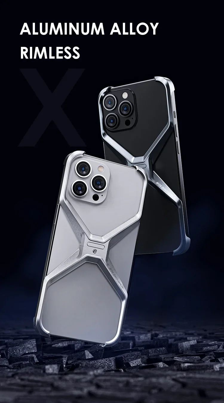 Funda Protectora de Aluminio Extraíble con Disipación de Calor y Resistente a Impactos para IPHONE 16 Pro Max, Carcasa Metálica sin Marco para iPhone 14, 15, 16 Pro Max