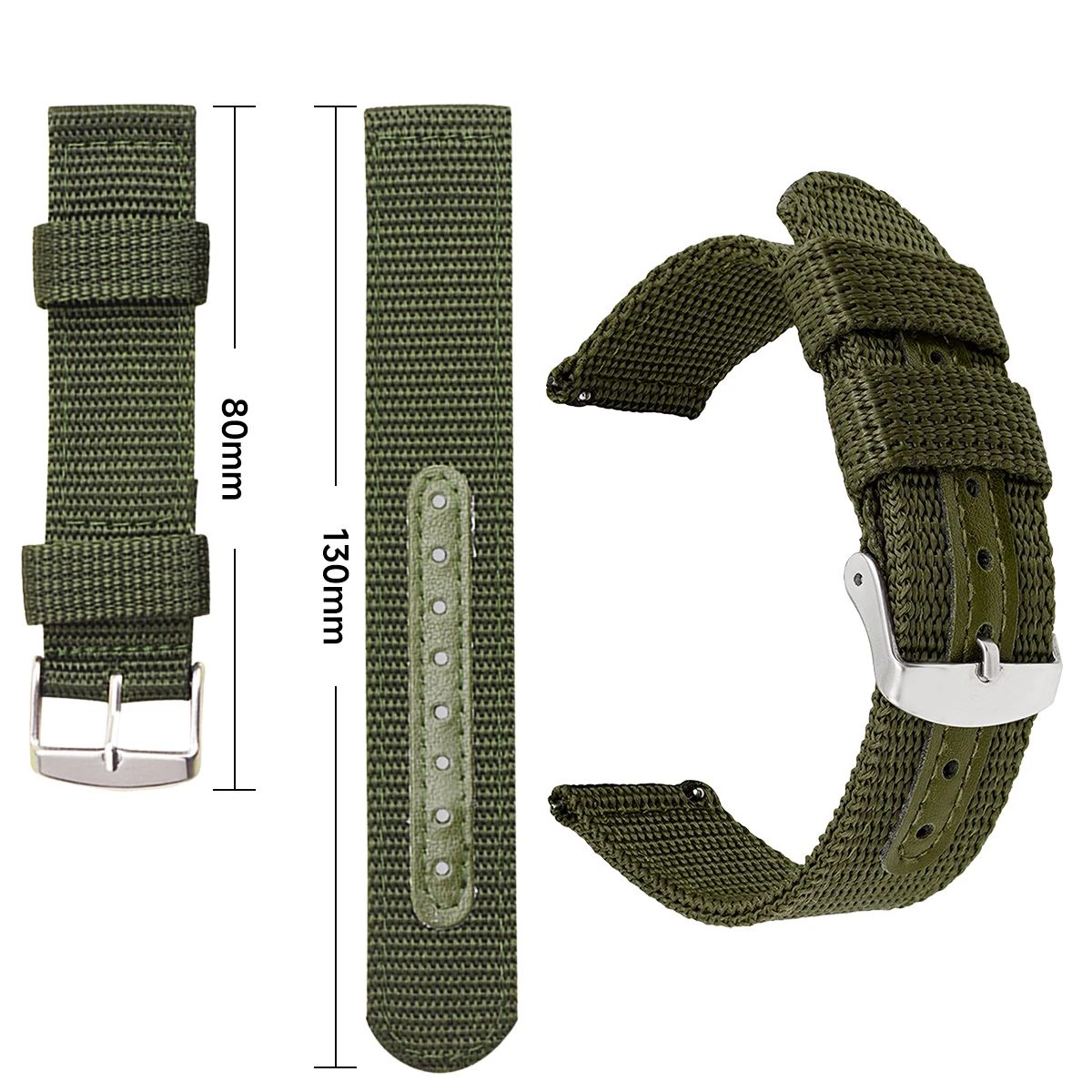 Correa de reloj de lona de nailon de 18mm, 20mm, 22mm y 24mm, cinturón suave tejido, pulsera Universal para hombres y mujeres, pulsera deportiva