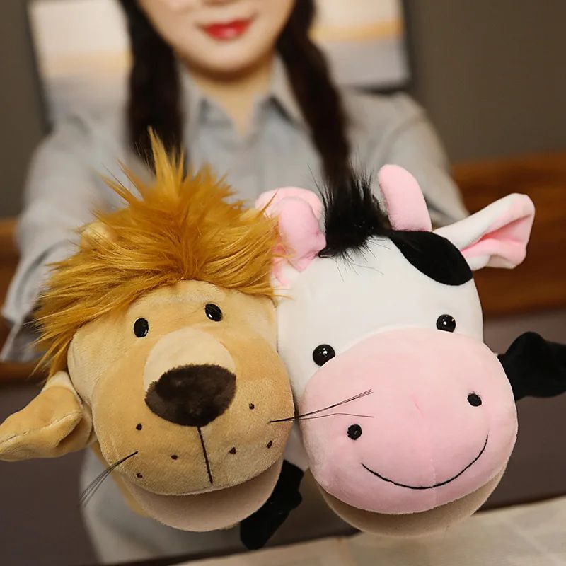 Juguetes de Peluche, Marionetas de Dedo, Muñecas Kawaii, Juguetes Educativos para Bebés, León, Elefante, Conejo, Mono, Regalo para Niños
