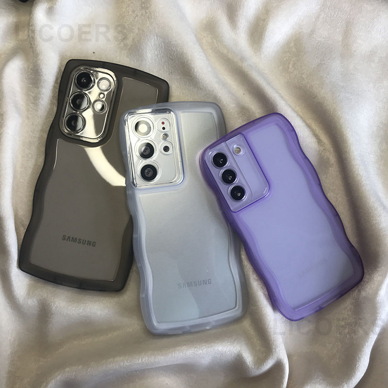 Funda para Samsung Galaxy S26 S25 S24 S23 Ultra S22 S21 S20 Plus FE, diseño de ondas rizadas, antigolpes, con protección completa para la cámara