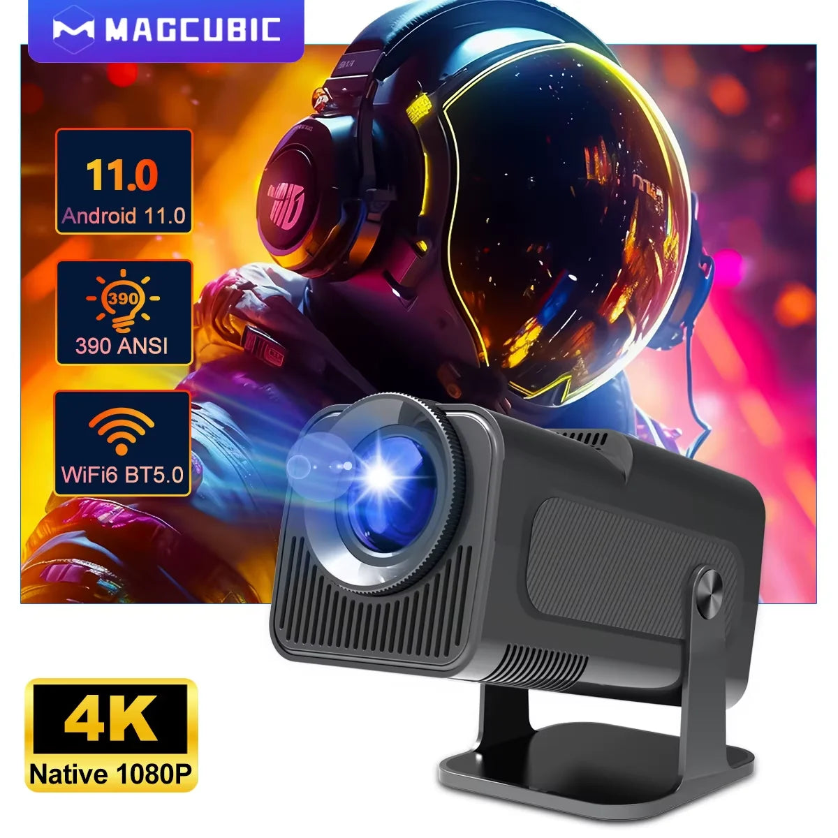 Proyector Portátil HD 1080P WiFi con Android
