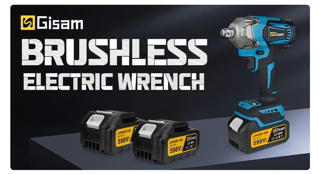Gismis-llave de impacto eléctrica sin escobillas, 1200NM, 1/2 pulgadas, herramientas de llave eléctrica inalámbrica de alto Torque para Pin de batería Makita de 18V