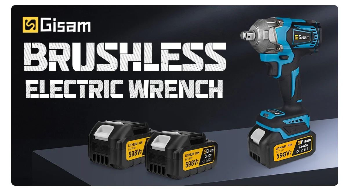 Gismis-llave de impacto eléctrica sin escobillas, 1200NM, 1/2 pulgadas, herramientas de llave eléctrica inalámbrica de alto Torque para Pin de batería Makita de 18V