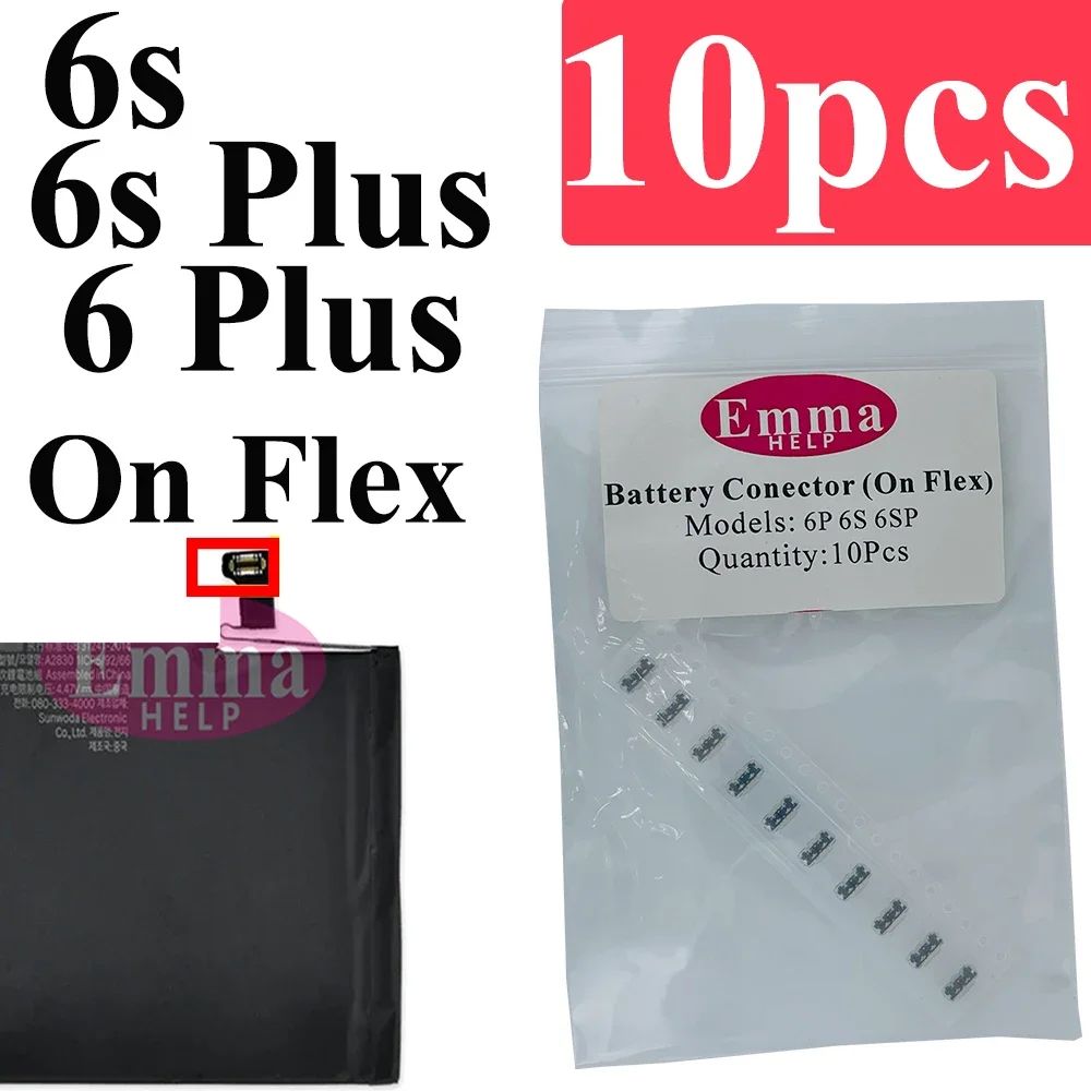 10 Uds batería FPC conector Flex Cable para iPhone 14 15 Plus 13 12 11 Pro Max 7 6S X XR 8 Plus Clip enchufe