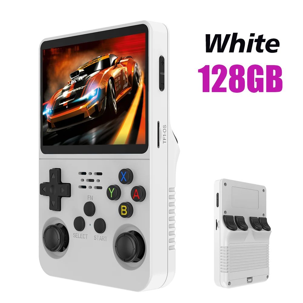 Consola de Videojuegos Retro de Código Abierto de 128 GB, Sistema Linux, Pantalla IPS de 3.5 Pulgadas, Reproductor de Video Portátil de Bolsillo, 64 GB de Juegos