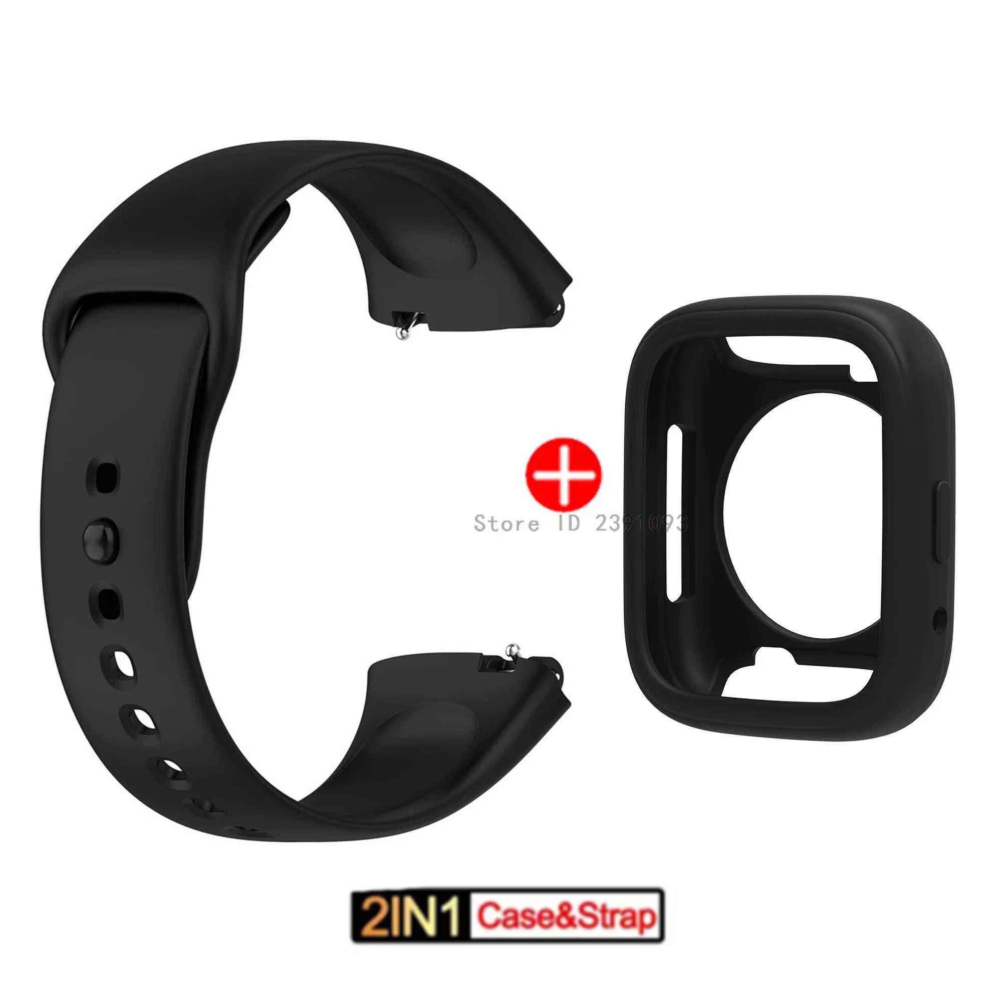 Correa de Silicona Oficial del Mismo Modelo para Redmi Watch 3 Active + Funda Protectora para Xiaomi Redmi Watch 3