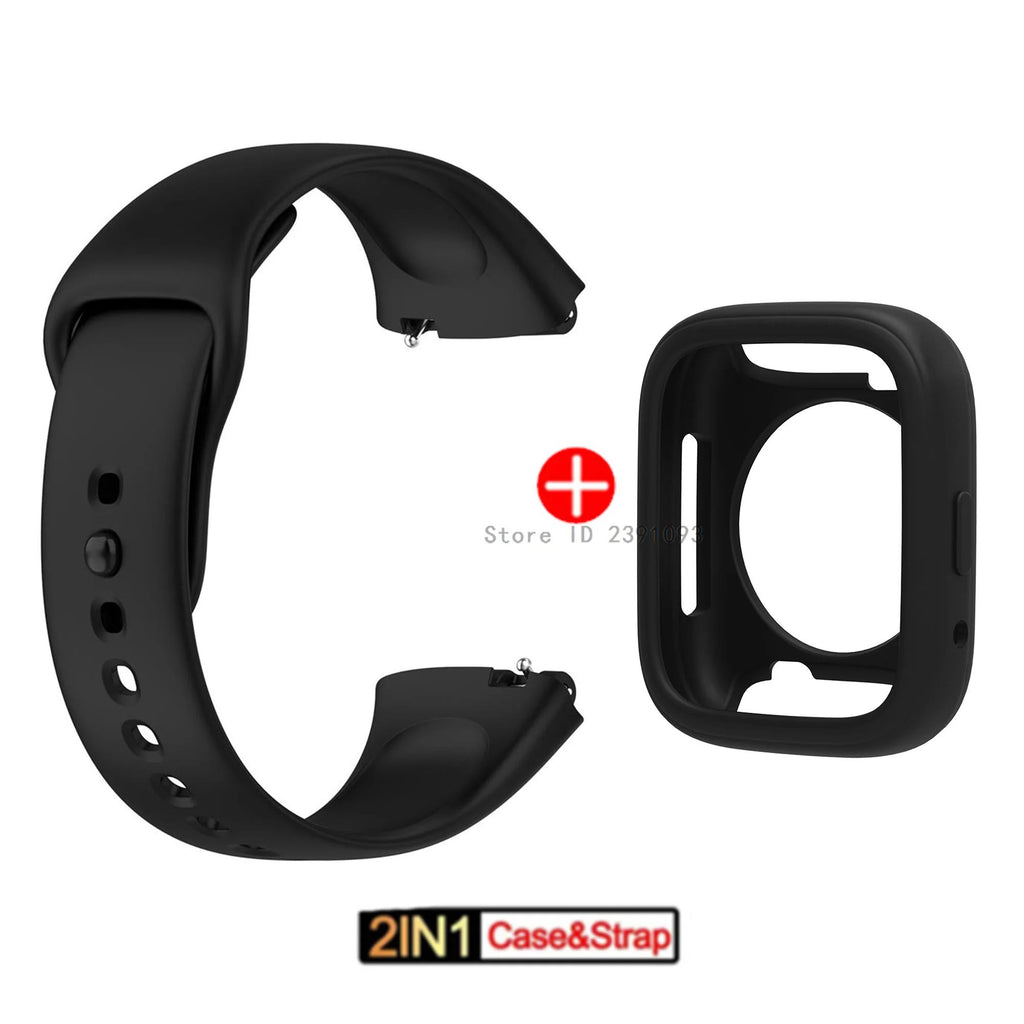 Correa de Silicona Oficial del Mismo Modelo para Redmi Watch 3 Active + Funda Protectora para Xiaomi Redmi Watch 3