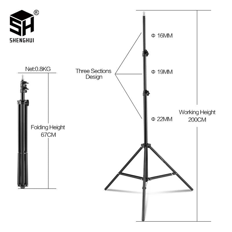 Luz LED de Video SH de 24'' y 90W, Panel de Iluminación Regulable para Fotografía, Selfies, Estudio Fotográfico, Transmisión en Vivo, Lámpara de Relleno con Trípode