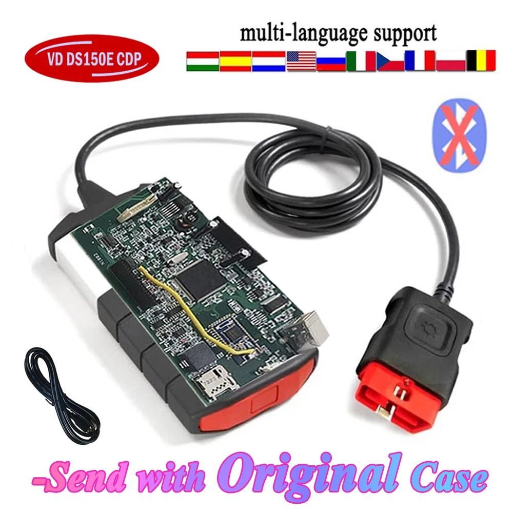 Nuevo VCI Vd Ds150e Cdp 2021.11 con Keygen VdIJk Autocoms Pro Bluetooth TNESF DELPHIS ORPDC Herramientas de Diagnóstico OBD2 para Autos y Camiones