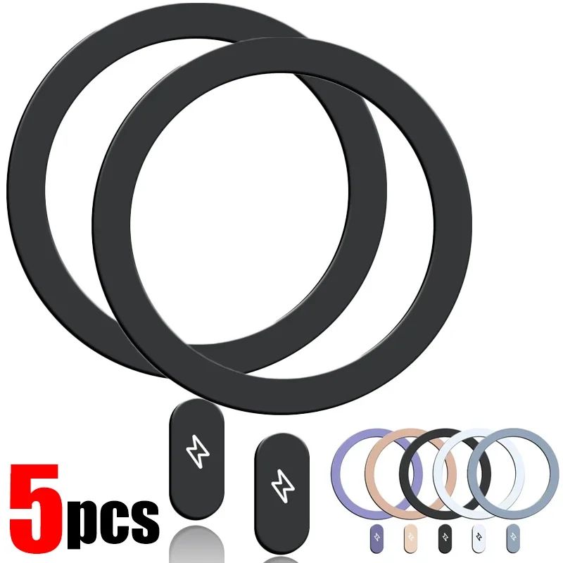 Anillo de placa de Metal Universal para cargador inalámbrico magnético Magsafe, pegatina de hoja de hierro, soporte de teléfono para coche para IPhone 13, 14, 15, 1-5 uds.