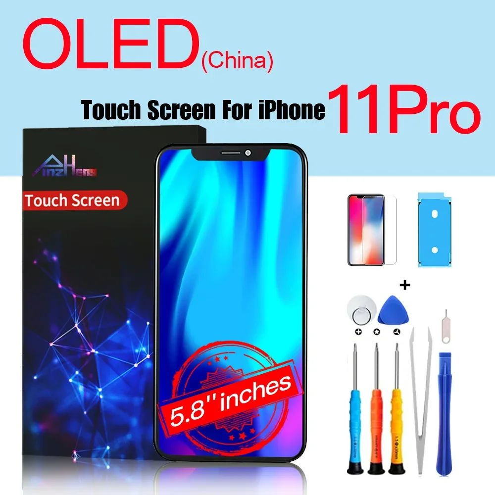 PINZHENG pantalla de alta calidad AMOLED INCELL LCD OLED OEM para iPhone 11 12 13 Mini Pro Max XS XR MAX reemplazo de pantalla con herramienta