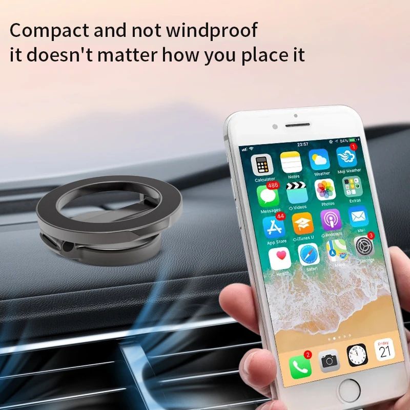 Soporte magnético fuerte para teléfono móvil para coche 360 °   Soporte Pegatina Trasera Giratorio Ajustable Magsafe para IPhone 15 Samsung Xiaomi Universal