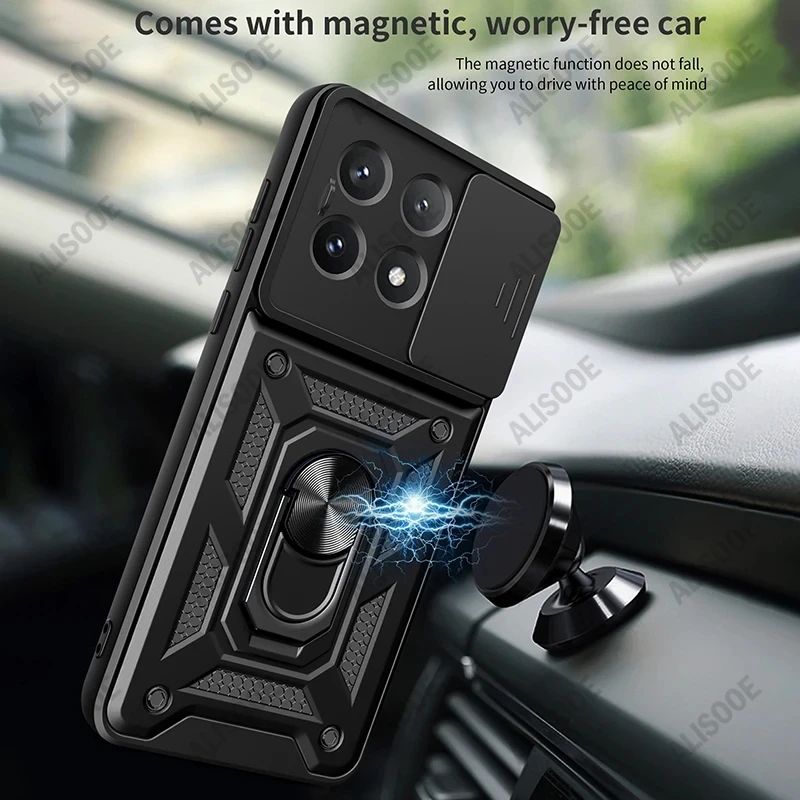 Funda Protectora para POCO X8 Pro Max X7 X6 Pro 5G, Funda con Anillo y Soporte para Xiaomi POCO X8 Pro, Protección para la Lente de la Cámara