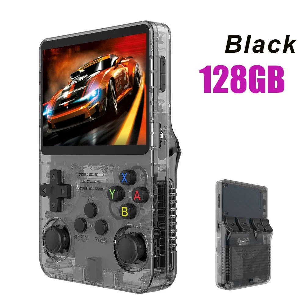 Consola de Videojuegos Retro de Código Abierto de 128 GB, Sistema Linux, Pantalla IPS de 3.5 Pulgadas, Reproductor de Video Portátil de Bolsillo, 64 GB de Juegos