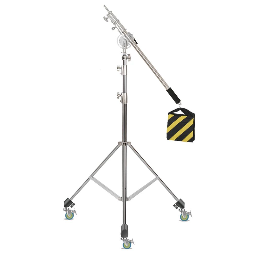 Trípode de aleación de aluminio y acero inoxidable de 2/2,8 M, soporte de luz plegable, trípode para fotografía, soporte en C para foco, Softbox, estudio fotográfico