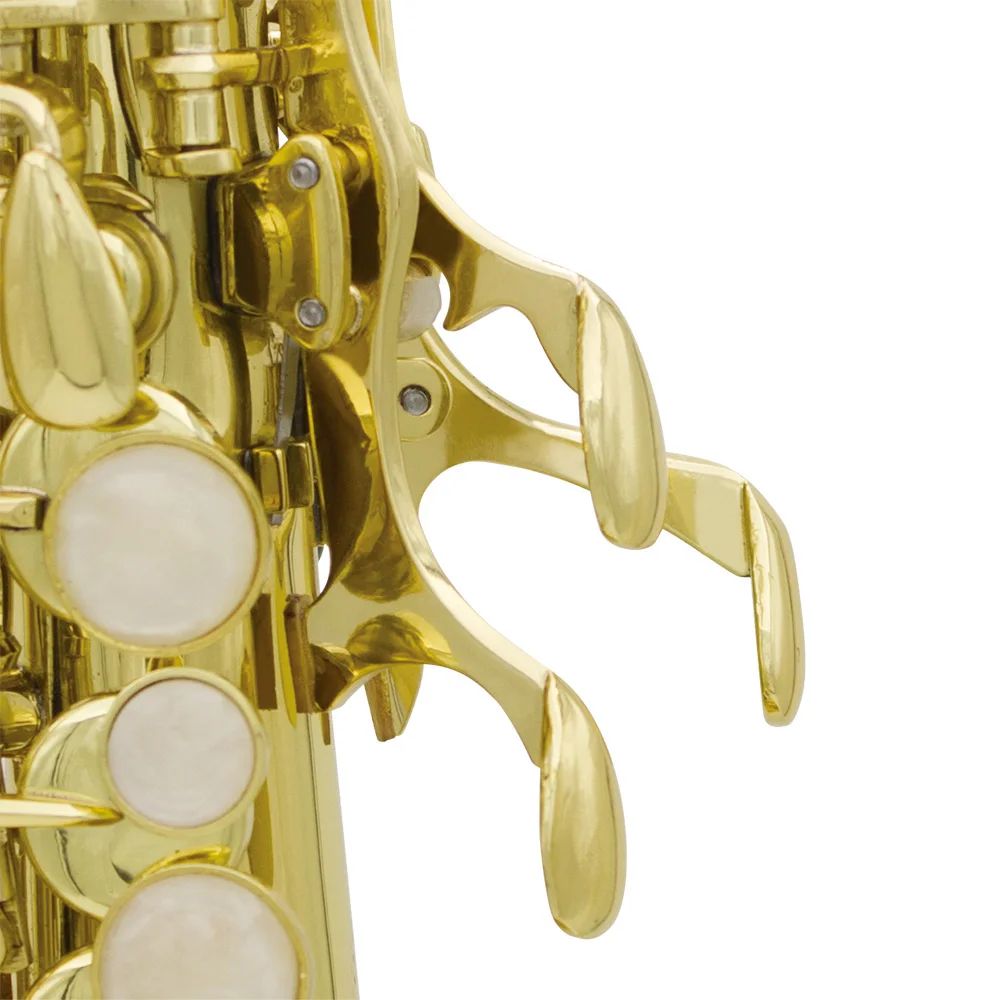 SLADE saxofón Soprano Bb cuerpo de latón saxofón recto instrumento de viento de madera de saxofón profesional con estuche piezas y accesorios de cañas