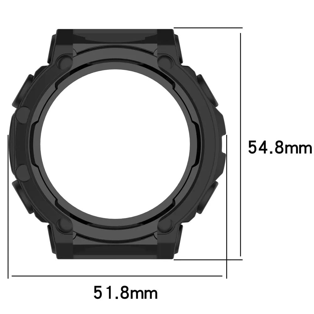 Funda 2 en 1 + película de vidrio templado para Huami Amazfit T Rex 2 TPU Protector de pantalla de PC y cubierta protectora de parachoques para Amazfit TRex2