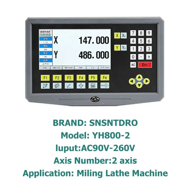 Pantalla LCD DRO YH800-2 de 2 Ejes, 19 Idiomas, AC90-260V, Sensor de Desplazamiento, Escala Lineal de 50-1000mm, Codificador, Regla de Cuadrícula