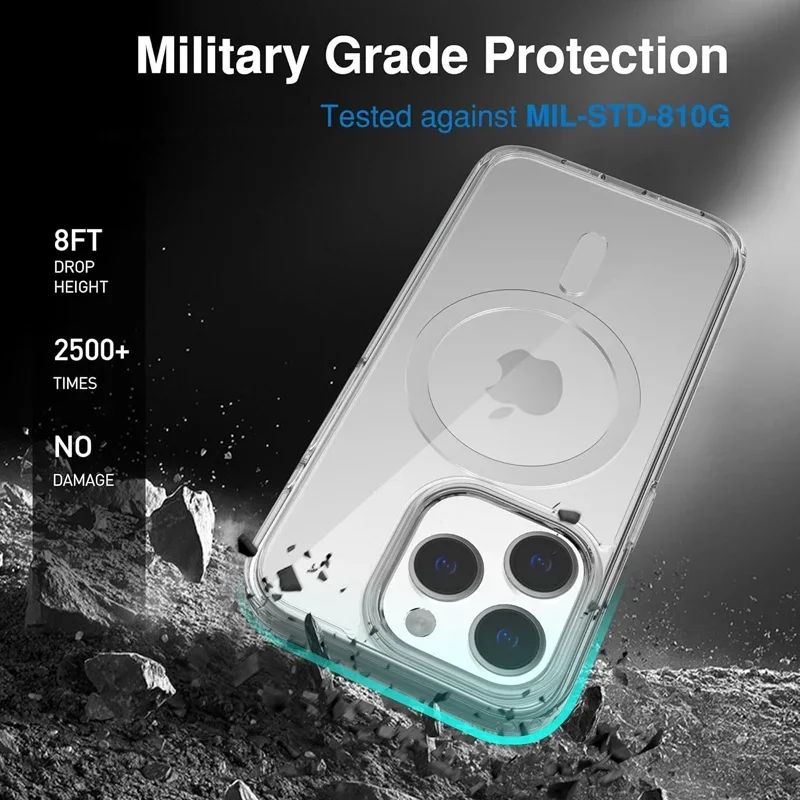 Funda transparente Original magnética para iPhone 17 Air 16 15 14 13 12 11 Pro Max mini XS XR Funda para Magsafe Funda transparente de silicona