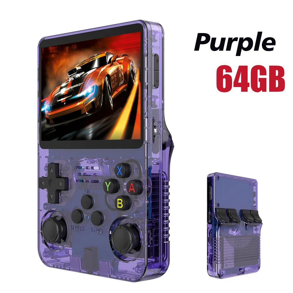 Consola de Videojuegos Retro de Código Abierto de 128 GB, Sistema Linux, Pantalla IPS de 3.5 Pulgadas, Reproductor de Video Portátil de Bolsillo, 64 GB de Juegos