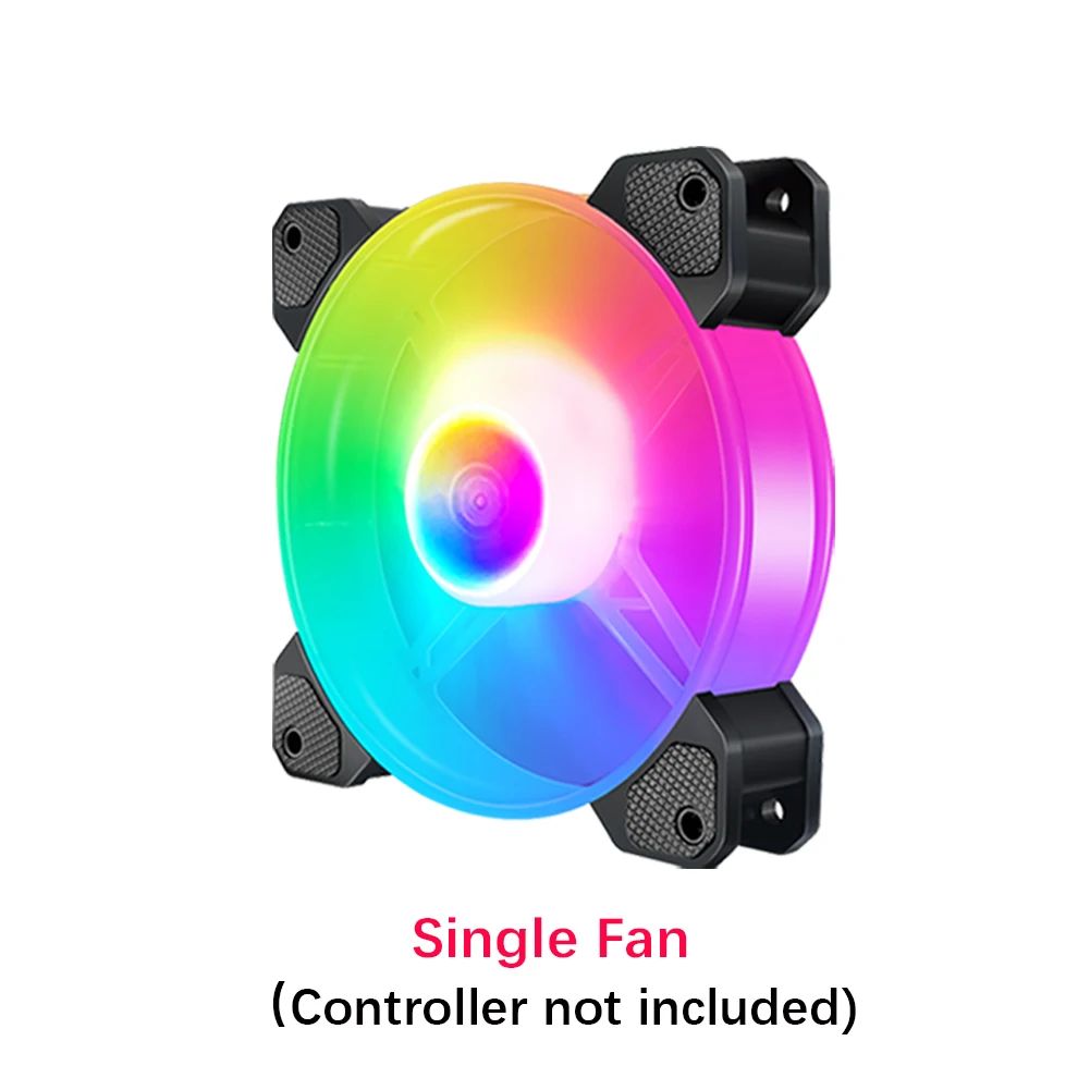 Wovibo-Ventilador de refrigeración RGB de 120mm, enfriador silencioso de 6 pines para PC, carcasa de ordenador, chasis, ajuste de bricolaje, 5V Aura Sync Music